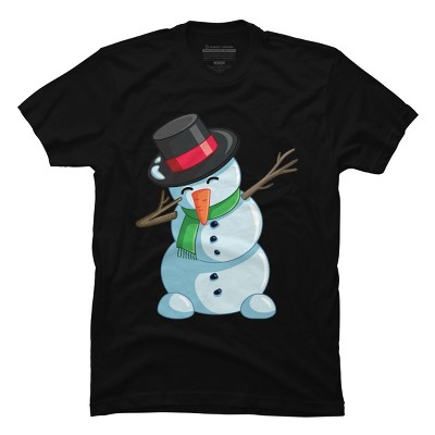 Men's Design By Humans Christmas Dabbing Snowman By GiftsIdeas T-Shirt