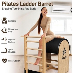 PAETA Pilates Ladder Barrel, Wooden Spine Corrector, Pilates Arc for Core Strength, Balance and Stretching - 1 of 4