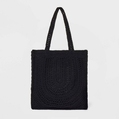 Crochet Tote Handbag - Universal Thread™ Black : Target