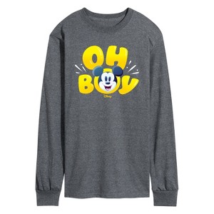 Men's - Disney - Oh Boy Mickey Face Long Sleeve Graphic T-Shirt - 1 of 4