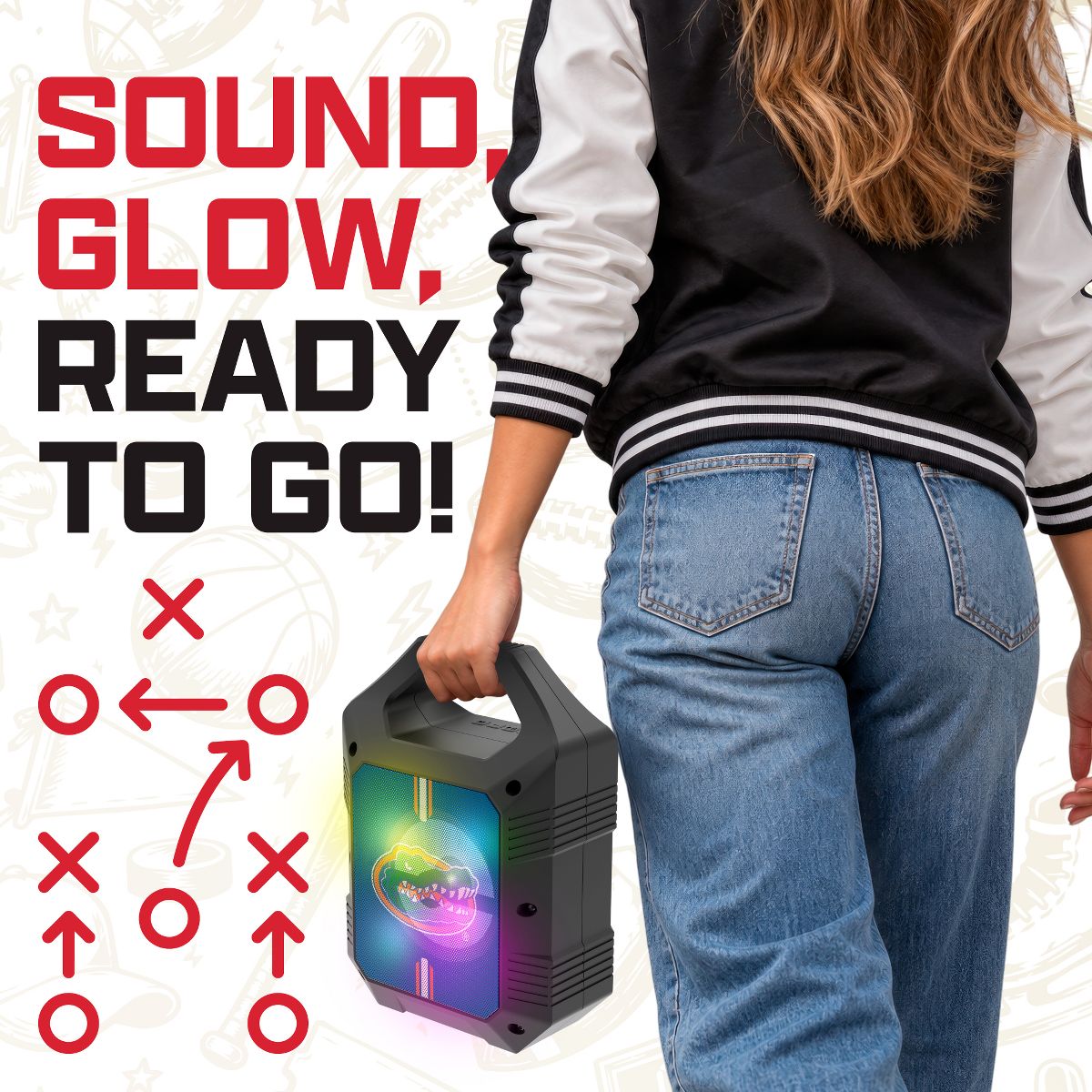 SOAR Collegiate ShockBox XL LED Wireless Bluetooth Speaker- Nebraska Cornhuskers - thumbnail 7
