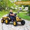 Kids Ride on Tractor Car, 12V Battery Powered Electric Tractor with Remote Control, Bluetooth, Music, USB, LED Lights, Audio, Safety Belt - 3 of 4