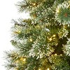 7ft. Slim Snow Tip Pine Artificial Christmas Tree with 400 Clear LED Lights – Sleek Holiday X-Mas Glow - 3 of 4