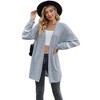 Women's Long - Sleeve Sweatshirt Paneled Contrast - Stripe Knit Cardigan, Oversized Open - Front Coat for Casual Wear - 2 of 4
