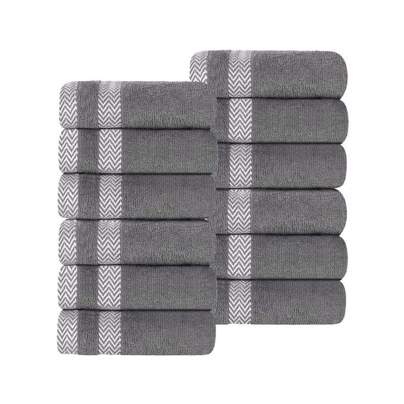 Cotton Medium Weight Face Towel Washcloth Set of 12 by Blue Nile Mills, 1 of 9