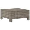 vidaXL Patio Footrest with Cushion Gray Poly Rattan - 3 of 4