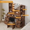 Farmhouse Vanity Set with LED Mirror,56"Makeup Vanity with Power Outlet&Storage Shelves - 4 of 4