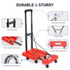 OBOKATA-Folding Hand Truck, 500 LB Heavy Duty Luggage Cart, Utility Dolly Platform Cart with 6 Wheels & 2 Elastic Ropes for Luggage,Orange - 3 of 4