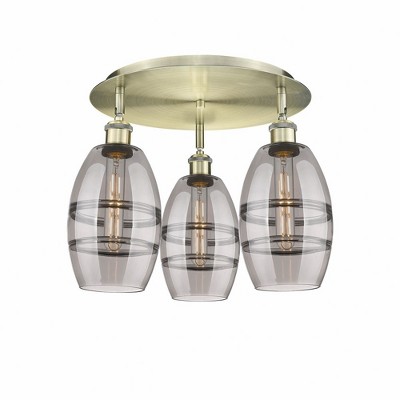 Vaz - 3 Light Flush Mount In Industrial Style-9.13 Inches Tall and 17.63 Inches Wide