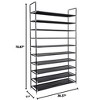 100cm Wide Shoe Rack Organizer Storage Shoes Shelves Space 10 Tier Standing - 3 of 4