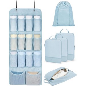 Hanging Compression Packing Cubes, 6 Set Large Suitcase Organizer Bags Set, Cruise Travel Essentials for Women - 1 of 4