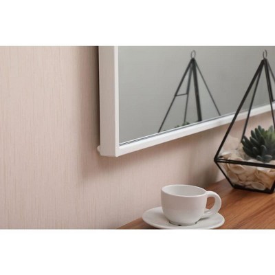 Contemporary Blue Wood Rectangular Wall Mirror 24x32 Inch