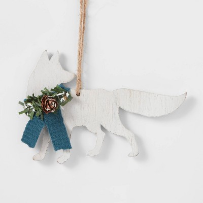 Wooden Winter Fox Christmas Tree Ornament - Wondershop™