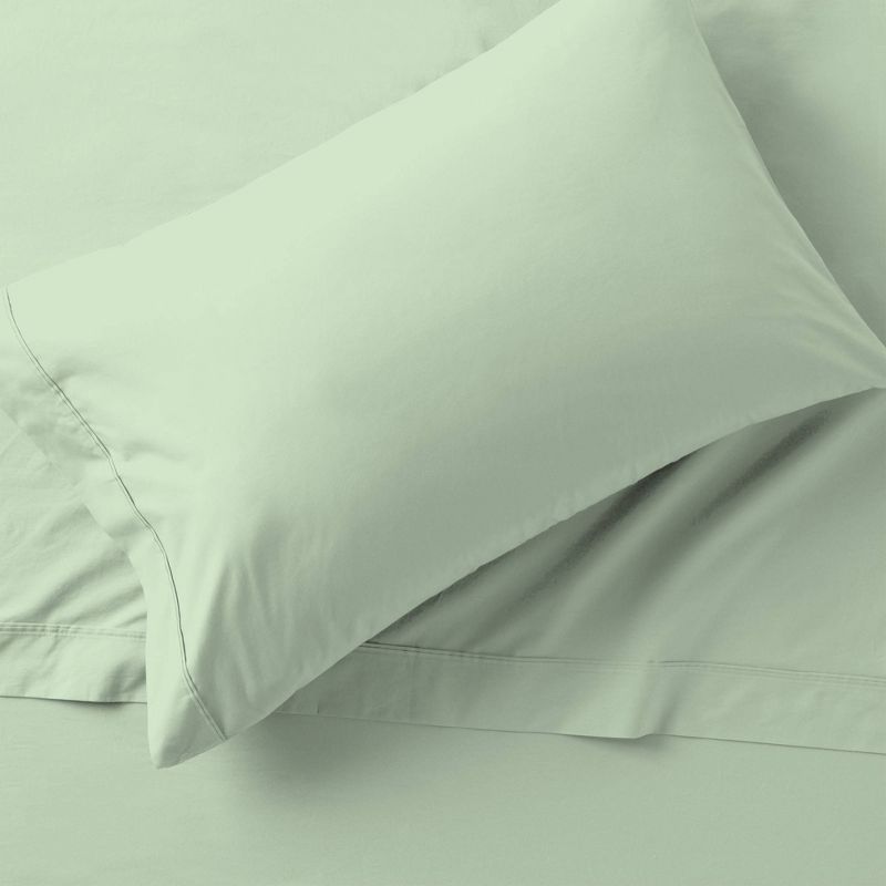 400 Thread Count Ultimate Percale Cotton Solid Pillowcase Set - Purity Home, 3 of 8