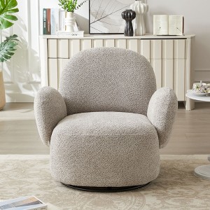 CAVINAS 360° Swivel Accent Chair,Modern Rotating Lounge Chair with Metal Frame,Space-Saving Comfy Armchair for Living Room,Bedroom - 1 of 4