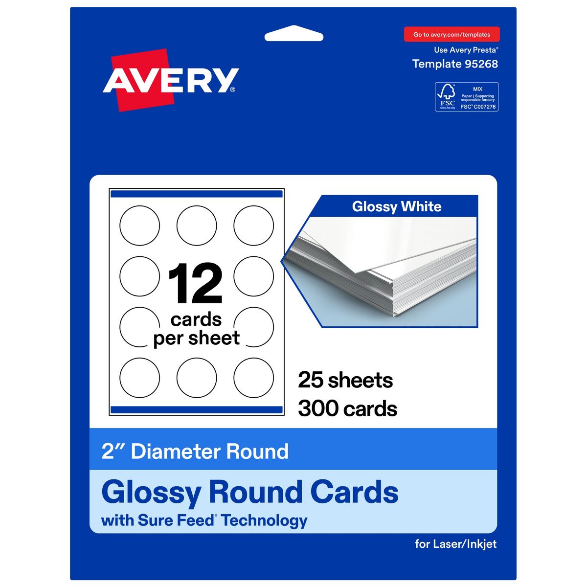 Avery 2" Diameter Round, Glossy White Round Cards - thumbnail 9