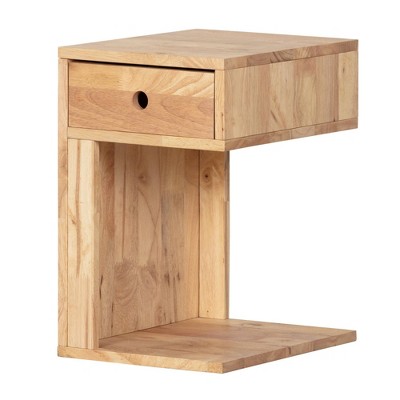 Kodali 1 Drawer C Nightstand Natural Wood - South Shore: Compact Bedside Table, Laminated Finish