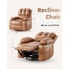Leather Recliner Chair, Manual Recliner w/Comfortable Arms and Cup Holders for Living Room CF8011 - Cognac, Medium - 2 of 4