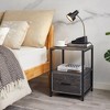 VECELO Modern Wooden Nightstand with Drawer Square End Bedside Tables with Open Shelf, Stable Metal Frame Small Side Tables - 4 of 4