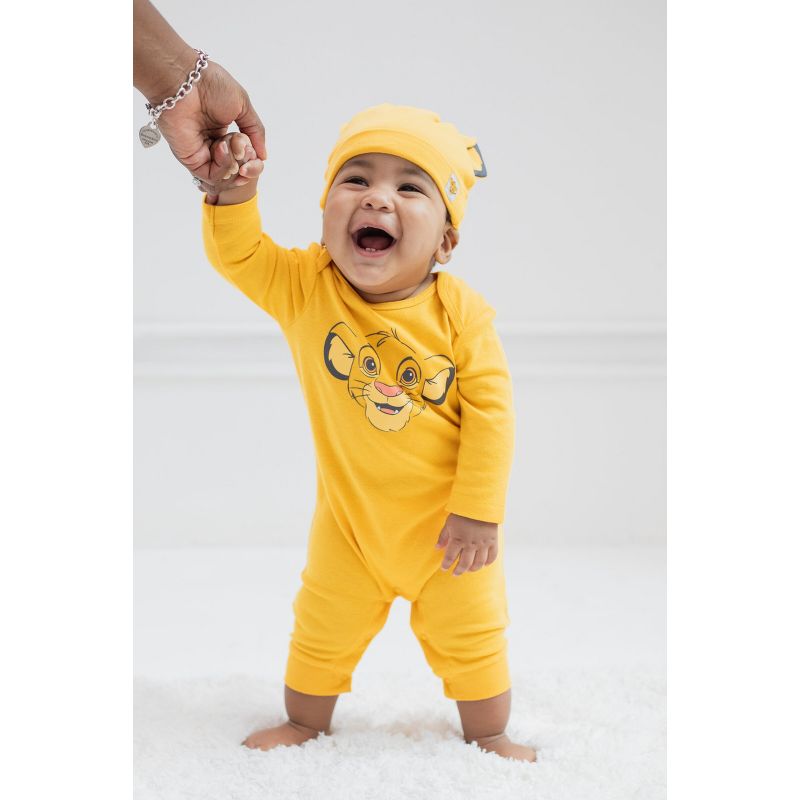 Disney Classics Winnie the Pooh Lion King Tigger Mickey Mouse Minnie Mouse Bambi Cosplay Snap Coverall and Hat Newborn to Infant, 2 of 8