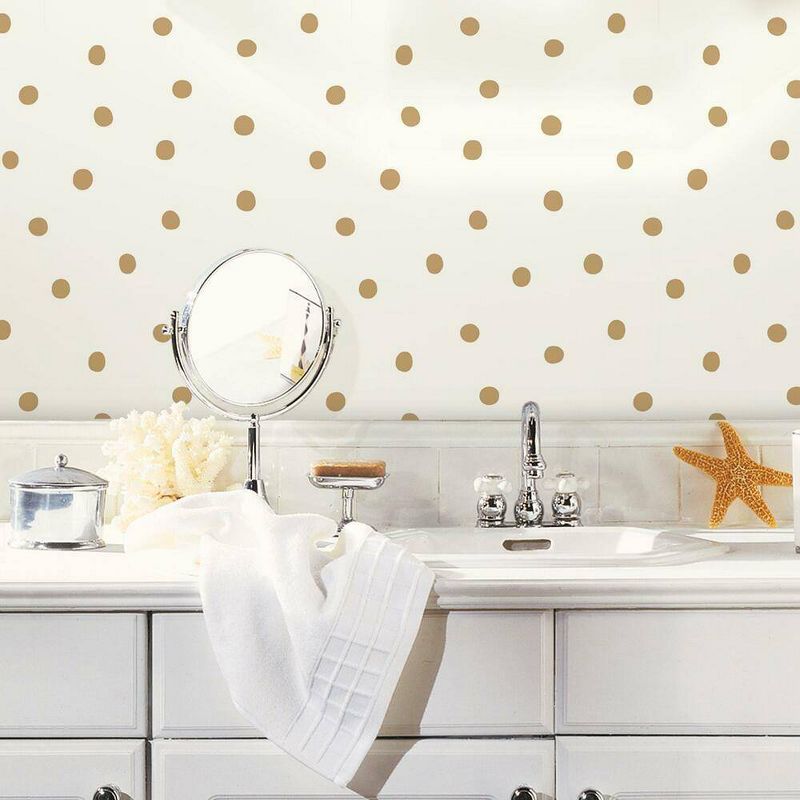 RoomMates Dots Peel &#38; Stick Wallpaper Gold, 3 of 9
