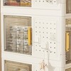 KTMBDW 4-Tier Shelf Folding Bookcase with Wheels, Rolling Bookshelf Storage Shelves for Living Room, Office, Kitchen, Beige - 4 of 4