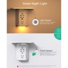 Itopfox 3-Sided Multi Plug Power Strip with Shelf, Night Light & Surge Protector, USB Wall Charger with 5 AC Outlets and 3 USB & 1 C Port, White - 3 of 4
