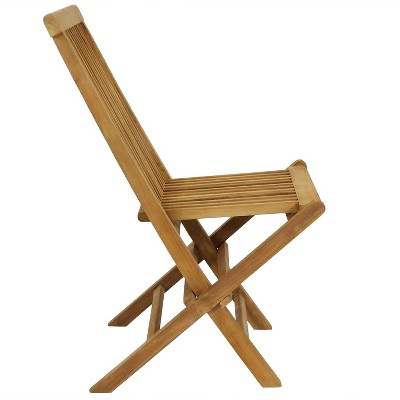 Hyannis Light Brown Solid Teak Wood Outdoor Folding Chair