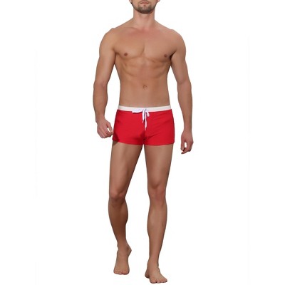 Lars Amadeus Men's Solid Color Elastic Waist Summer Pool Swimwear Shorts 2 Packs Red 34 — фото 2