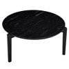 CAVINAS Coffee Tables for Living Room Modern Round Coffee Table Unique Solid Wood Center Table with Imitation Marble Tabletop, Office - 2 of 4