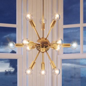 Urban Ambiance Luxury Modern Modern Chandelier,  22"H x 14-1/8"W,  Brushed Bronze Finish, UHP2521 - 1 of 4