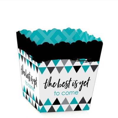 Big Dot of Happiness Teal Grad - Best is Yet to Come - Party Mini Favor Boxes - Turquoise  Graduation Party Treat Candy Boxes - Set of 12