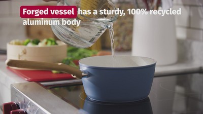 Light Blue 10-Piece Ceramic Nonstick Cookware Set with Wood Handles