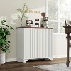 Jojoka Modern Farmhouse Sideboard Buffet Cabinet with Adjustable Shelves, Fluted Doors, and Anti-Tip Kit for Kitchen and Living Room,Oak - 2 of 4