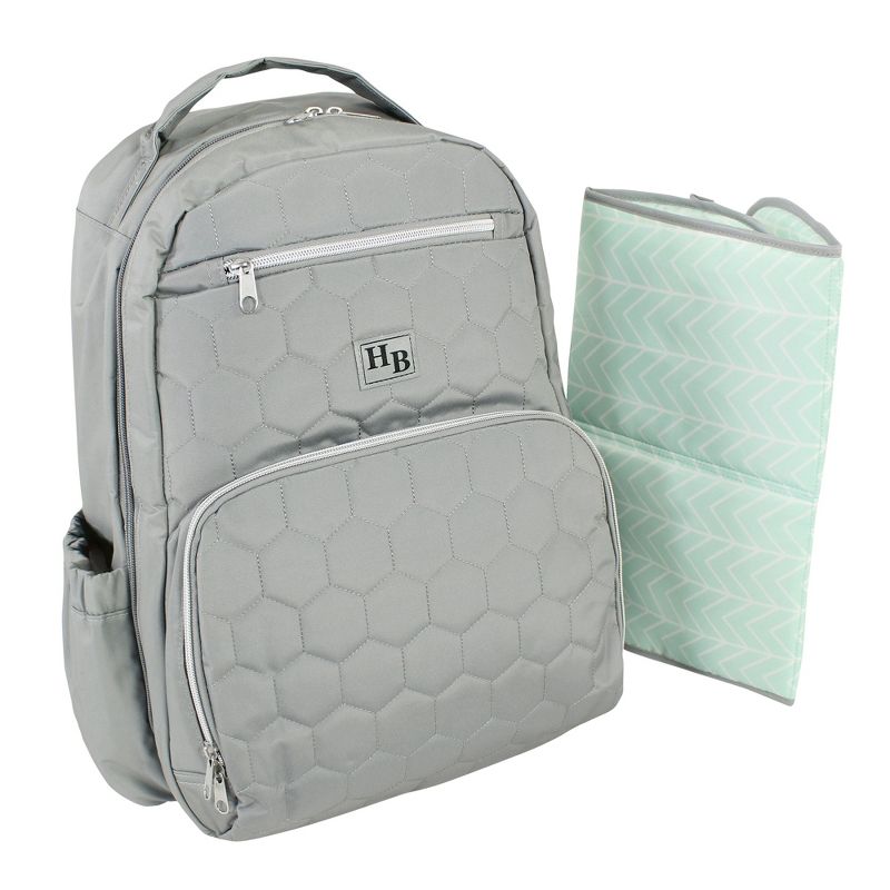 Hudson Baby Premium Diaper Bag Backpack and Changing Pad, Gray, One Size, 1 of 6