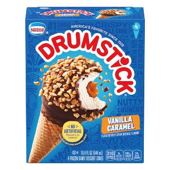 Nestle Vanilla Caramel Drumstick Ice Cream Cone - 4pk