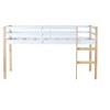 PAGED Rubber Wood Twin Size Loft Bed, Modern Low Bed Frame with Ladder and Guardrail, Bunk Bed for Boy and Girl - 3 of 4