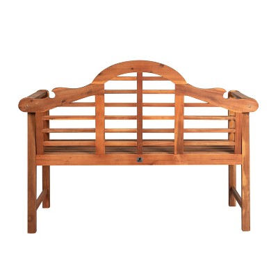 Lutyens Teak Acacia Wood 3-Seat Arched Garden Bench
