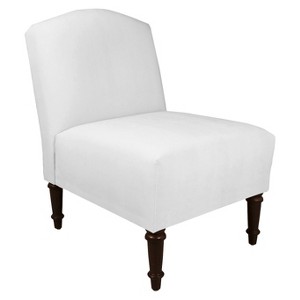 Upholstered Curved Back Armless Chair Velvet White - Skyline Furniture