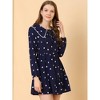 Allegra K Women's Mini Cute Heart Print Long Sleeve Ruffle Hem Dresses - 2 of 4