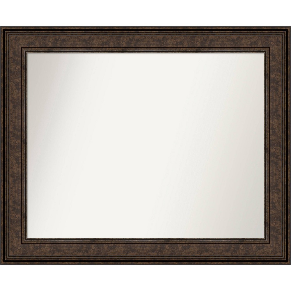 Photos - Wall Mirror ART Amanti  34"x28" Non-Beveled Ridge Bronze  : Rectangle, Modern Style, Polystyrene Frame 