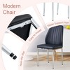 Sapphtopaz Modern PU Dining Chairs Armless Upholstered Living Room Chairs with Extended Backrest and Metal Legs Chair for Dining Room - 3 of 4