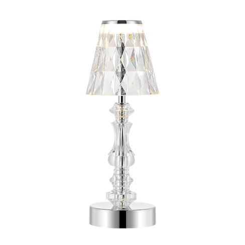 JONATHAN Y Lillian 12.75 in. Clear/Chrome Bohemian Classic Acrylic