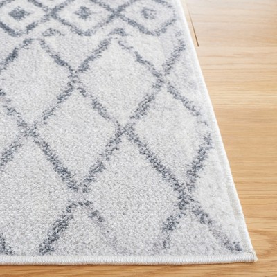 Ivory and Dark Grey Abstract Hand-knotted Square Rug
