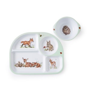 Royal Worcester Wrendale Designs Little Wren Tray & Bowl Set - Featuring Baby Animal Artwork on Durable Melamine - Dishwasher Safe - 1 of 4