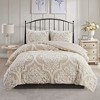 Sapphtopaz 3 Pcs Tufted Cotton Chenille Damask Comforter Set Cozy Bedding Set, Duvet Cover Set, Machine Washable - 3 of 4