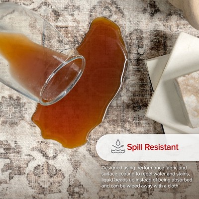 Elegant Gray 22" x 14" Synthetic Easy-Care Rectangular Area Rug