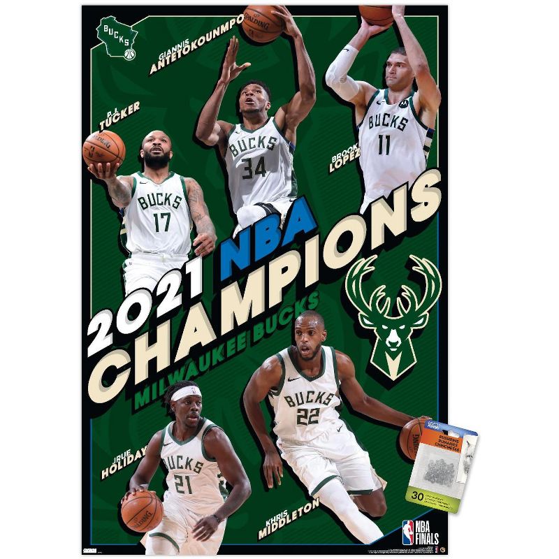 Trends International NBA Milwaukee Bucks  - 2021 NBA Finals Champions Unframed Wall Poster Prints, 1 of 7