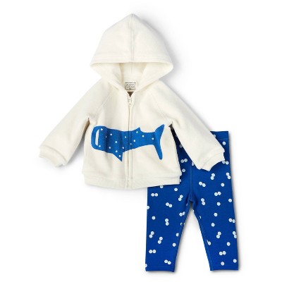 Baby Adaptive Whale Print Hoodie & Bottom Set - Christian Robinson x Target Cream/Blue Newborn