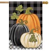 Checkered Pumpkins Autumn House Flag Primitive Fall 28" x 40" Briarwood Lane - 2 of 4
